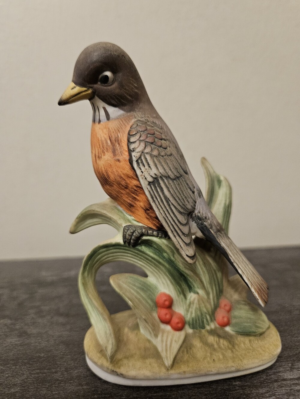 Vintage Lefton China Red Robin Figurine Hand Painted Porcelain KW464